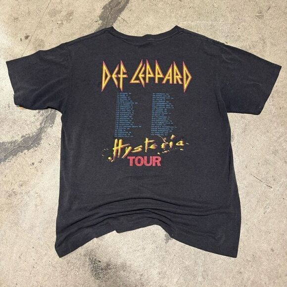 Vintage 1987 Def Leppard Hysteria Tour Band Graphic T-shirt Tee Men size Medium - Picture 6 of 6